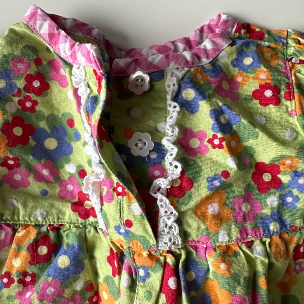 Hanna Andersson Floral Jumpsuit - Green, Pink, Red, Blue - Picture 5 of 6